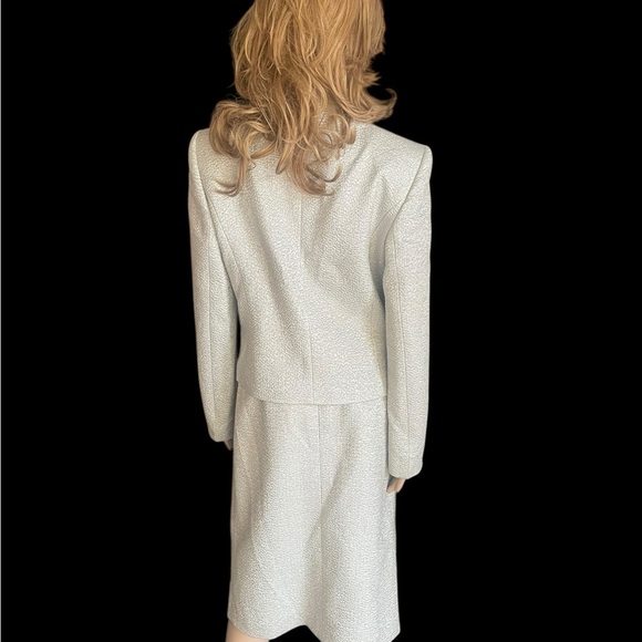 Escada Silver Skirt blazer Suit size 40 - Picture 5 of 16